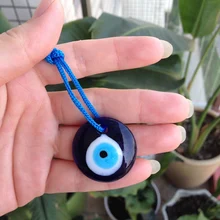 Hot Lampwork Glass Turkish Evil Eye Charm Pendant Car Home Amulet Turkey Ornament MDD88
