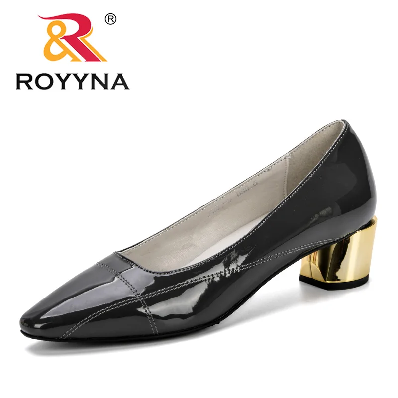 Royyna 2019 Zapatos De Tacon Bajo De Charol Para Mujer Zapatos