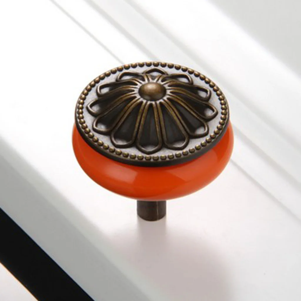 Винтажная керамика маленькая круглая ручка для тумбочки для шкафа кухонный шкаф деревянная мебель