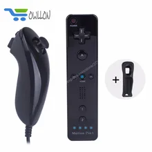 10 комплектов белый/черный 2 в 1 беспроводной пульт дистанционного управления для контроллера wii Встроенный Motion Plus+ Nunchuk геймпад