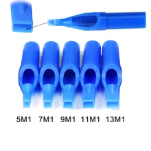 Magnum Стерильная голубая насадка для татуажа одноразовые татуировки Советы Magnum плоские шейдер советы для профессиональных татуировок художников Прямая