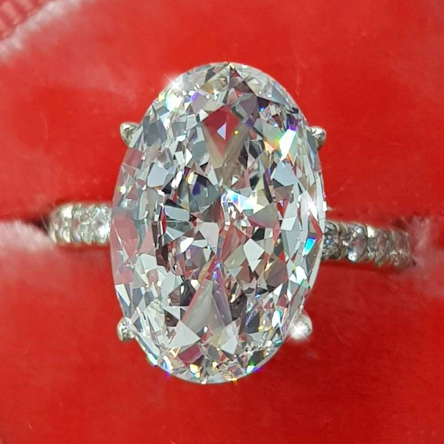 Милое Женское Обручальное кольцо с кристаллами и цирконием, мода бохо, 925 серебро, большое овальное кольцо, обручальные кольца для женщин, подарки на день Святого Валентина