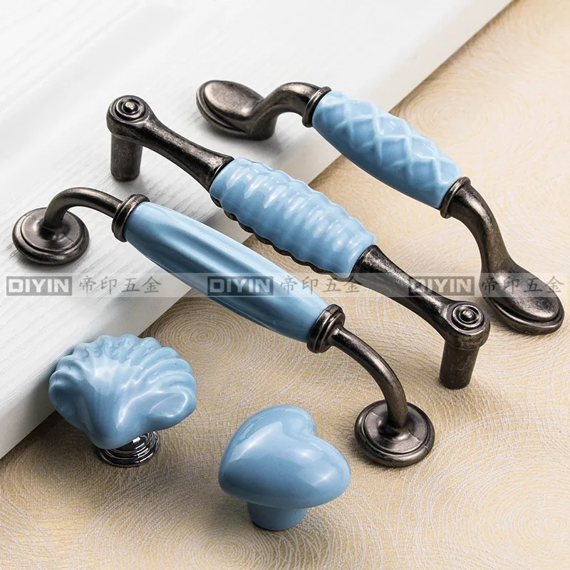 

Cabinet Closet Pulls Drawer Handle and Knobs Furniture Kitchen Door Handle Shell Ceramic Handles and Pulls Cartoon Handle
