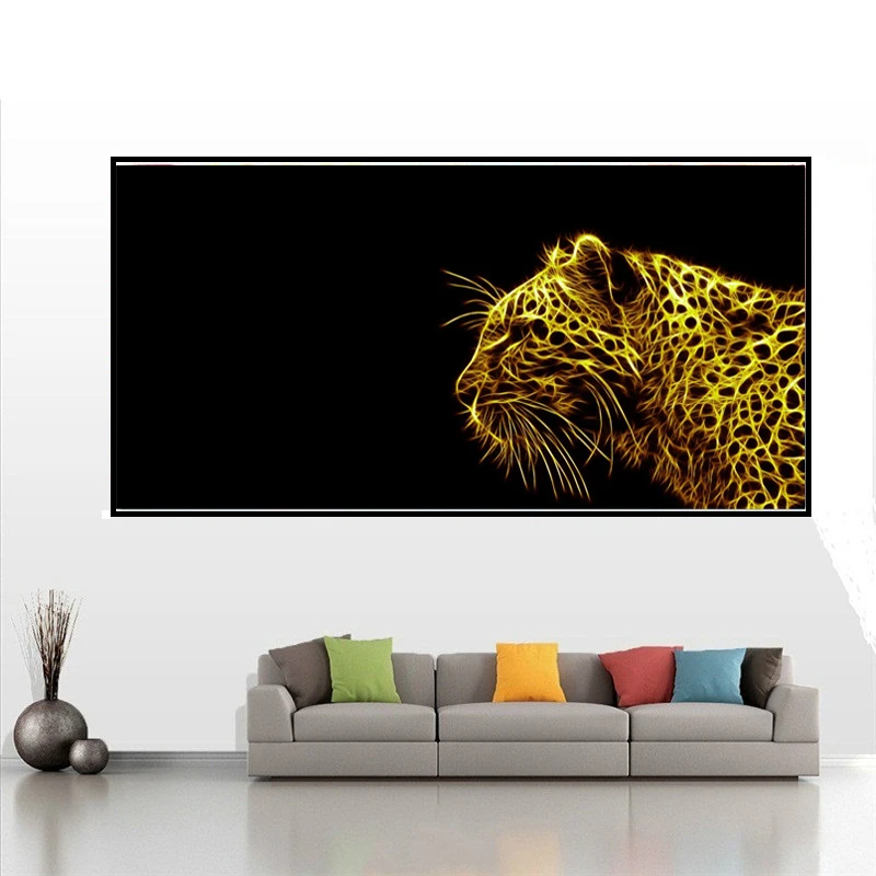 

5D DIY Diamond embroidery Golden Leopard animals Pictures Full Resin round rhinestone mosaic kit Diamond Painting cross stitch