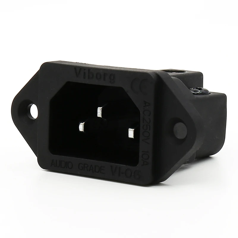 Viborg Pcs Black Audio Grade VI06BR Pure Copper Rhodium Plated IEC Inlet Plug AC 250V 15A Power Socket