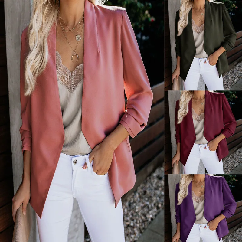 

High quality blazer women's outerwear Slim long-sleeved solid color fashion versatile small Blazer