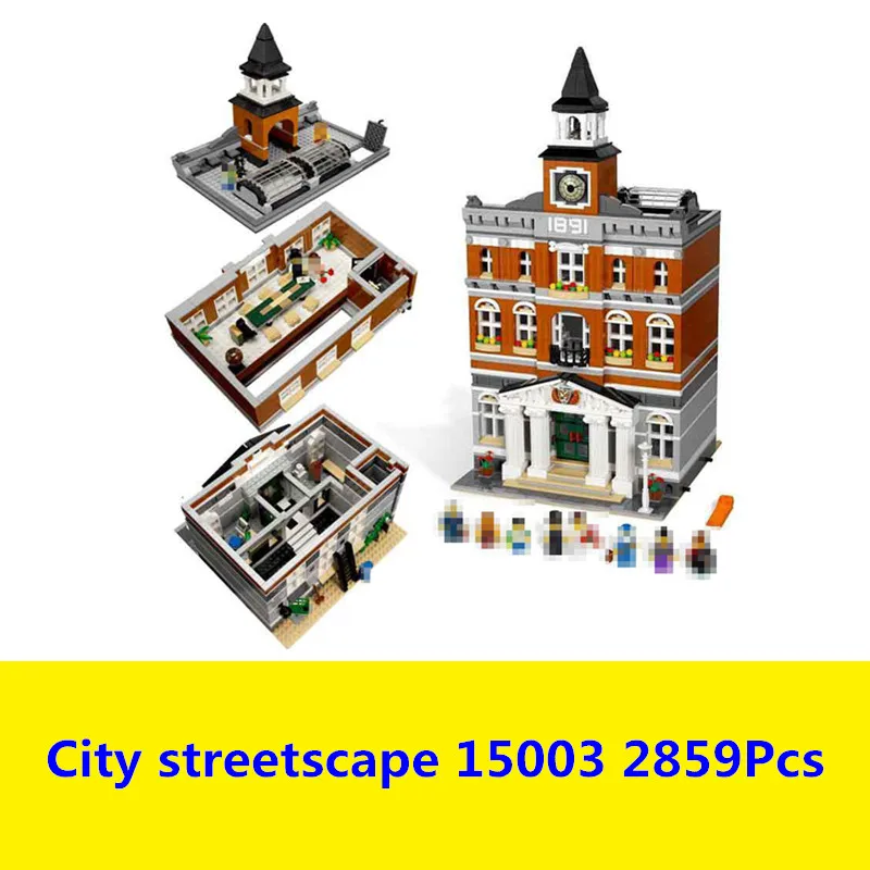 

Building Blocks Kit For Creators The Town Hall Model House Compatible With Lego 10224 15003 3D Bricks figure toys for children