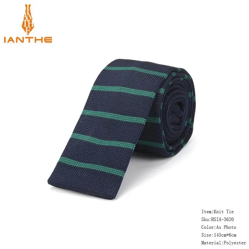 Брендовые Новые Модные Винтажные галстуки в полоску для свадьбы, вязаные галстуки для мужчин, обтягивающие галстуки для мужчин, узкие тонкие галстуки Gravata - Цвет: IA3620