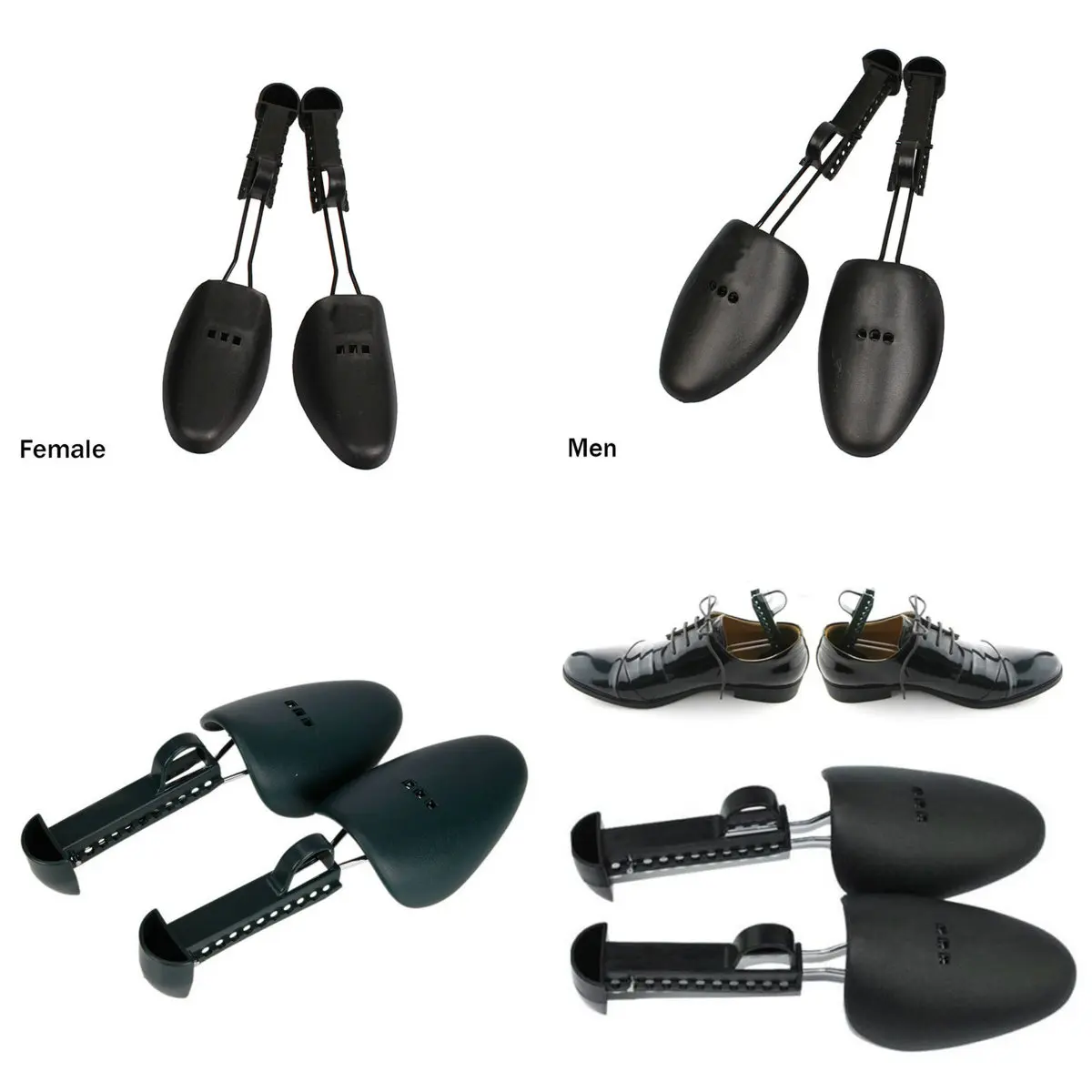 

1 Pair Black Women Men Plastic Shoe Stretcher 2-Way Shoes Stretcher Tree Shaper