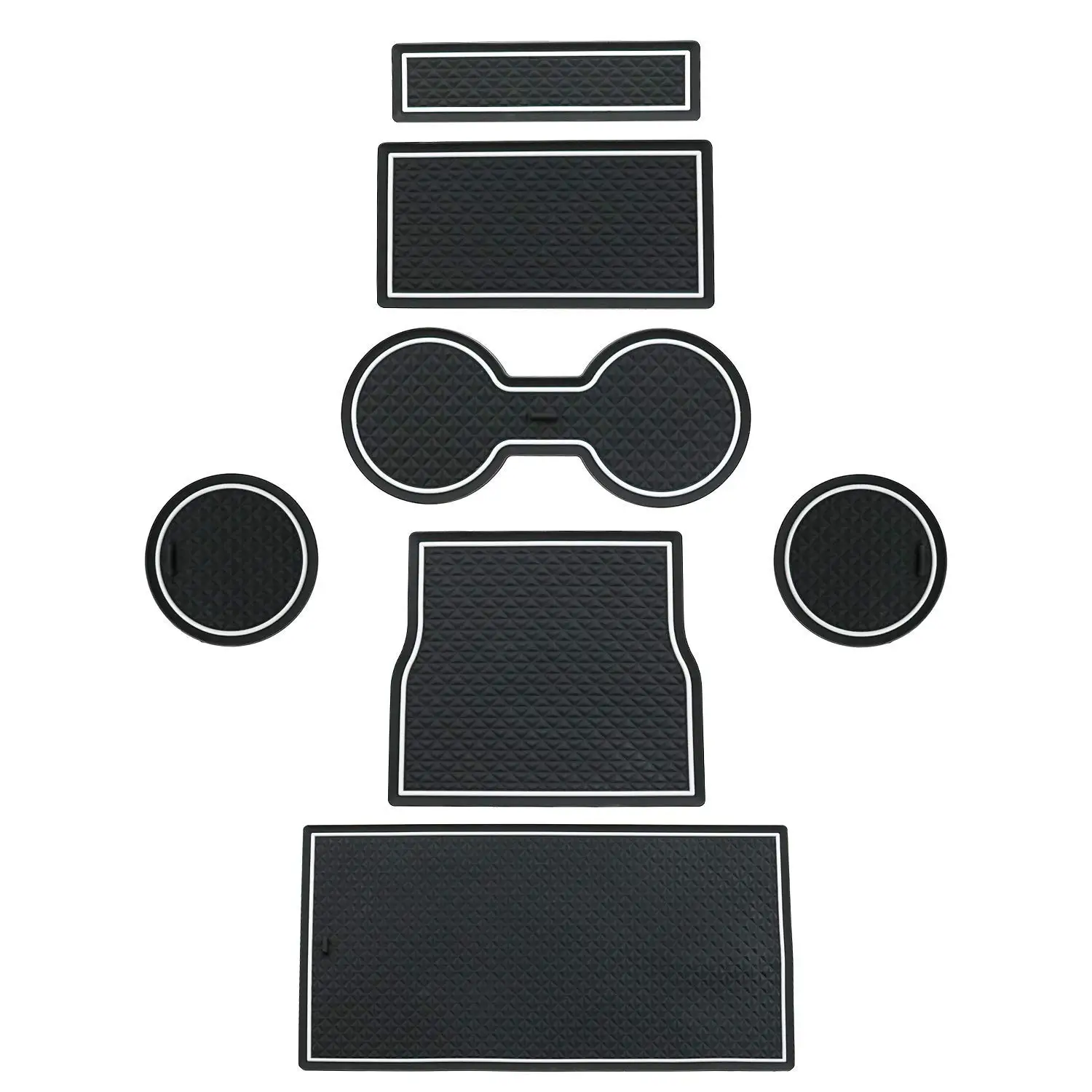 White Cup Holder Door Compartment Liner Accessories Door Mats Gate Slot Center Console Mat Cup Pads for 19-17 Tesla Model 3