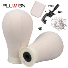 Plussign парик холст голова с подставкой и блокировкой шпильки 21 22 23 24 25 дюймов парик блок голова тренировка манекен голова манекена модель