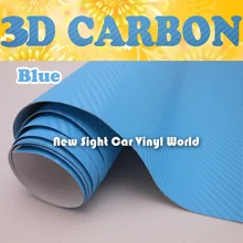 Thickness: 0.18mm Baby Blue 3D Carbon Fiber Vinyl Blue Air Bubble Free For Auto Laptop Phone Size: 1.52*30m/Roll