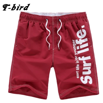 

T-Bird Shorts Men 2018 Hawaii New Beach Shorts Bermuda Masculina Summer Brand Mens Letter Print Shorts High Quality Shorts 5XL