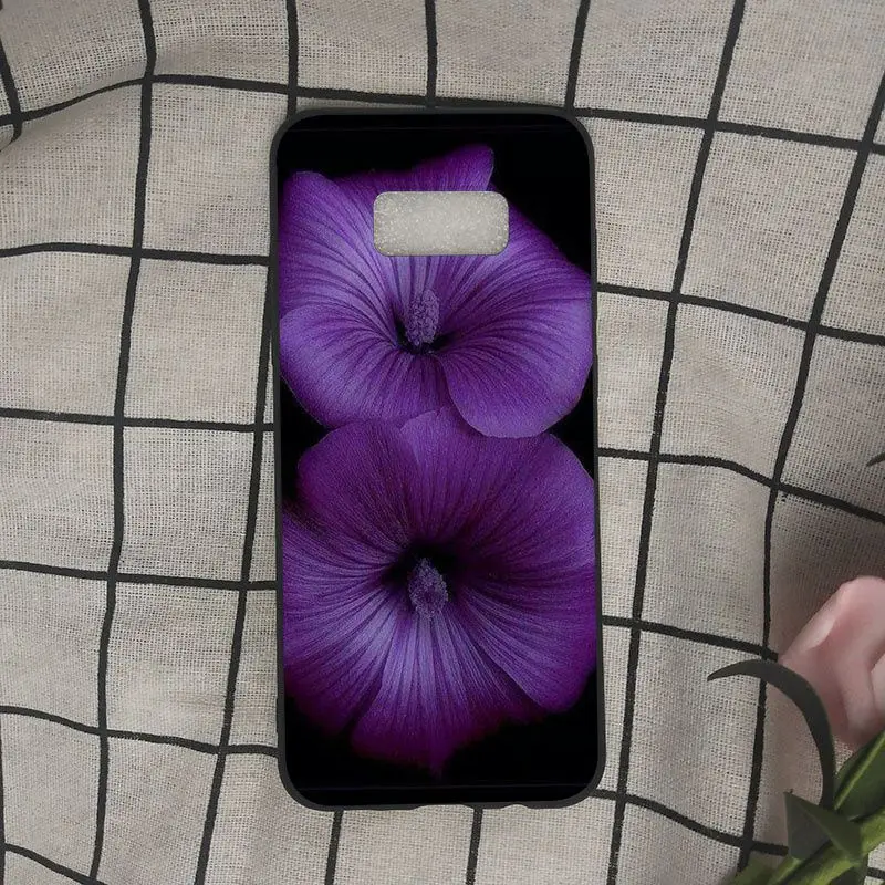 Мягкий чехол для Samsung Galaxy s10 s10plus s9 s8 plus s7 s6edge с узором лавандового и фиолетового