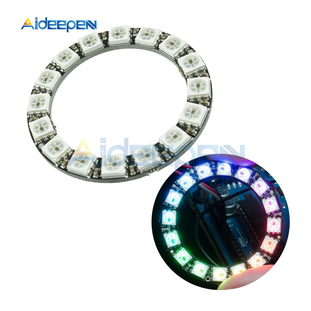 

16 Bit WS2812 5050 RGB LED Ring Full-color Built-in Driving Lights Round Development Board