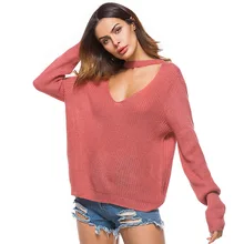 Women Sweater Pullovers Loose Sexy V-neck Knitted Ladies Sweaters 2019 Spring Fashion Bottoming Jumper Over Sized Female Tops Women Sweater Pullovers Loose Sexy V-neck Knitted Ladies Sweaters 2019 Spring Fashion Bottoming Jumper Over Sized Female Tops