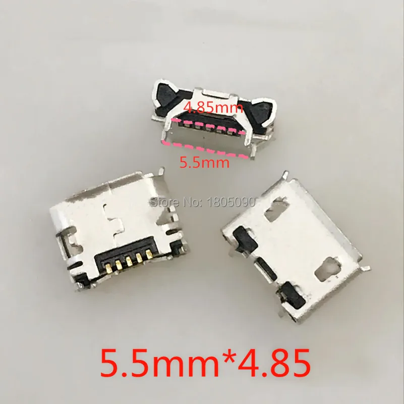 100 шт микро USB 5pin Джек бык рога 5,5*4,85 мм мини usb разъем DIP4 для 8600 мобильного телефона зарядный хвост разъем