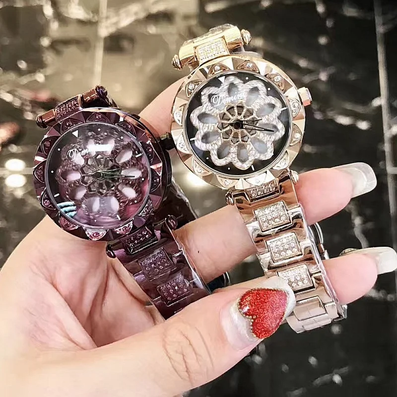 

Dropshipping New Stainless Steel Drill strap Elegant Atmosphere Women's Watches Fashion Time to Run Ladies Watch relojes mujer