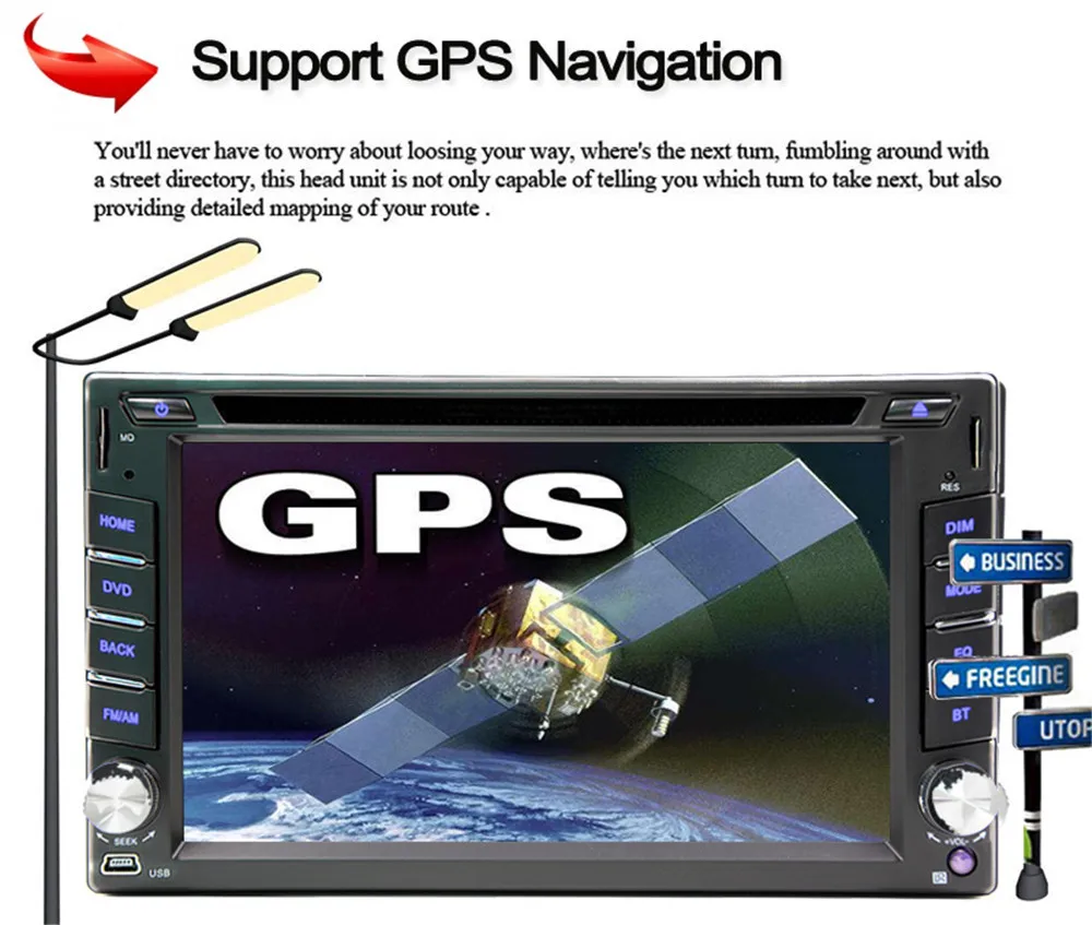 Perfect 2 Din Android 9.1 Car DVD Player Universal 2+16G Quad Core Car Radio GPS Navigation Audio Stereo Wifi Touch Screen SWC Head Unit 4