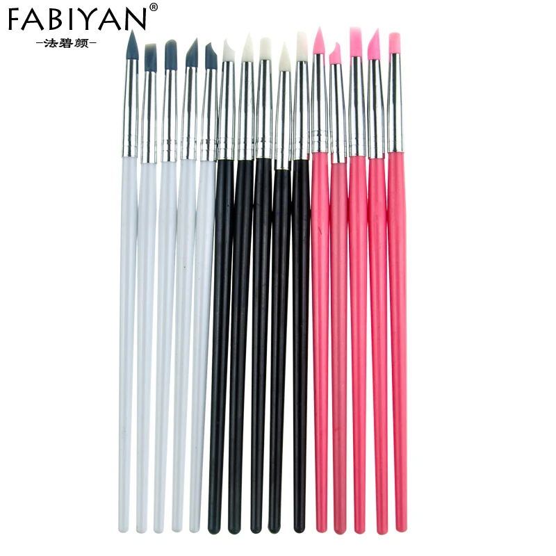 

5Pcs Nail Art Silicone Pen Brush Carving Emboss Hollow Pottery Sculpture Shaping Clay Dotting UV Gel Polish Tools Set Manicure