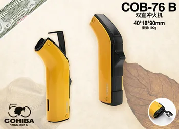 

Original COHIBA Gadgets Pocket Welding torch Metal Refillable Windproof Jet Flame Gas gun Cigarette Cigar Lighter W Punch