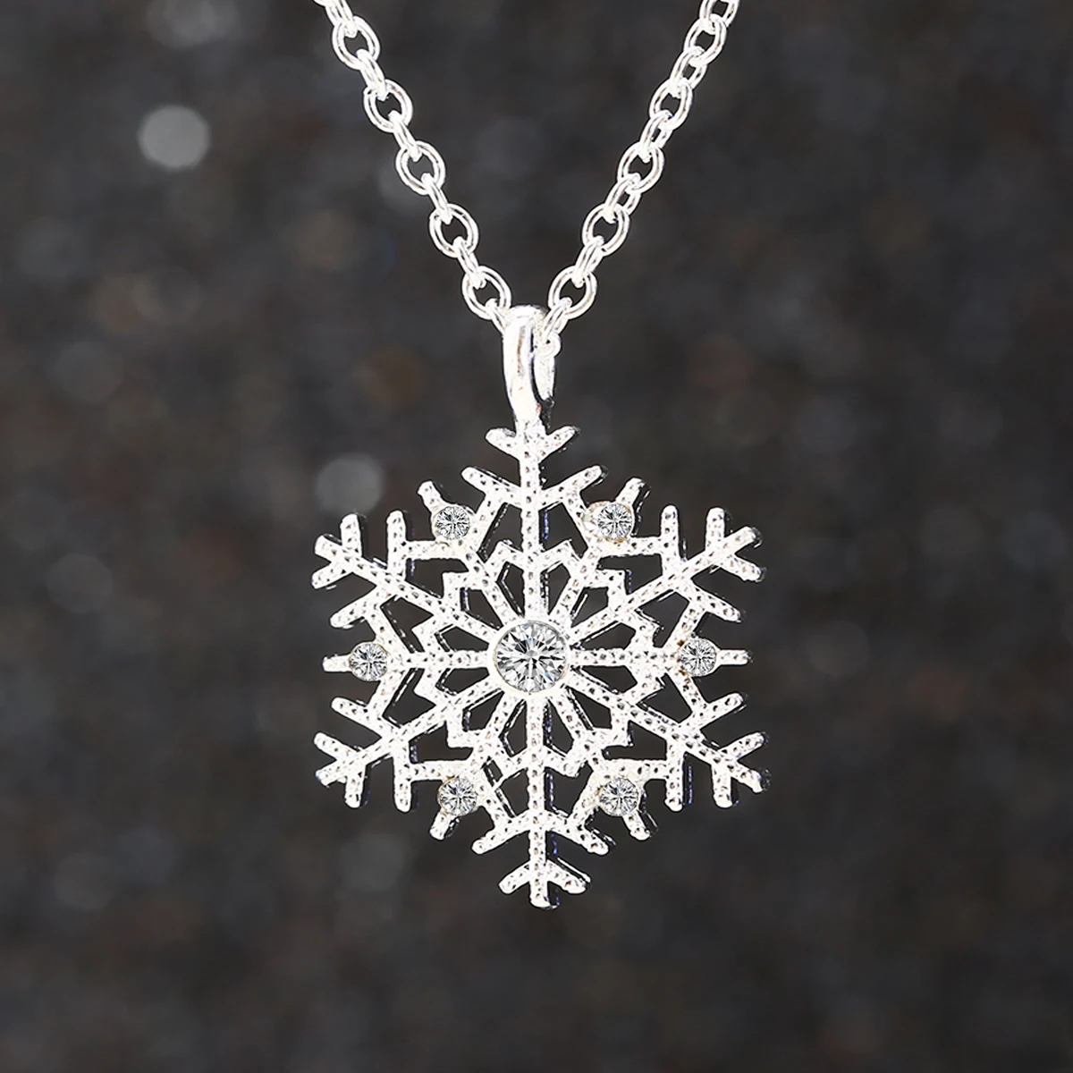 New Year Christmas Gift Fashion Luxury Silver Plated Snowflake Necklace ...