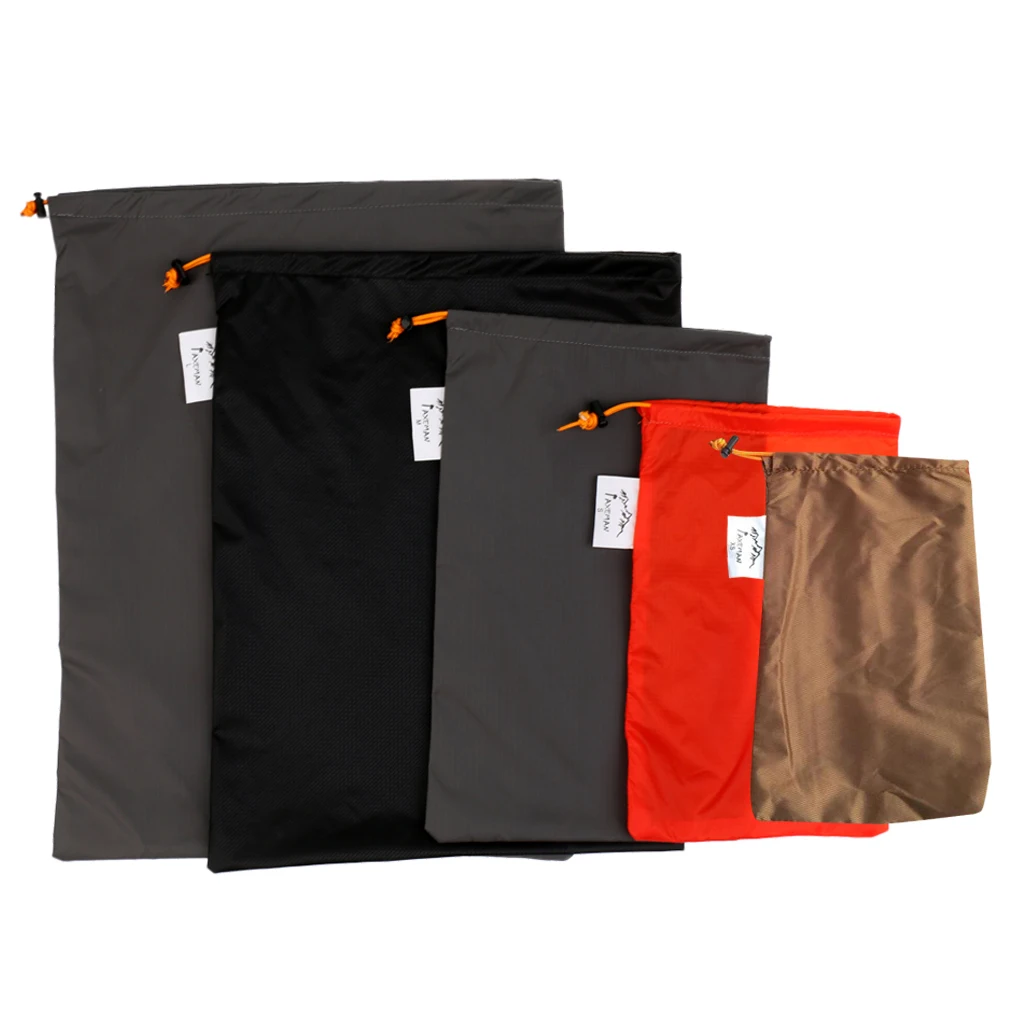 5pcs/set Waterproof Compression Stuff Sack Bag Lightweight Outdoor Camping Sleeping Bag Storage Package for Travel Hiking