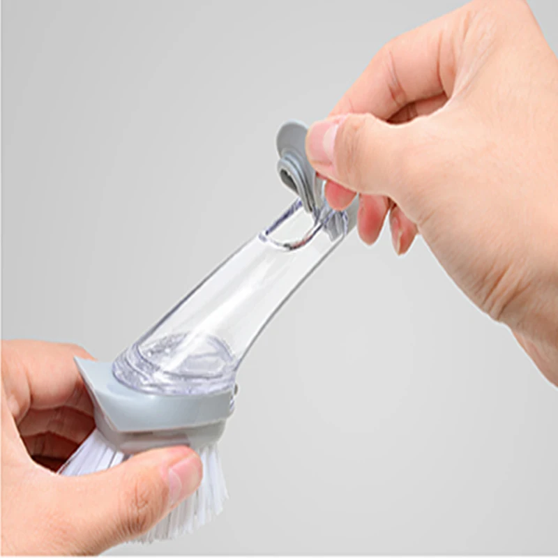 Long Handle Kitchen Cleaning Brush Removable Brushes Sponge  Soap Dispensing Dish Brush Cooking Pot Cleaner Washing Tools