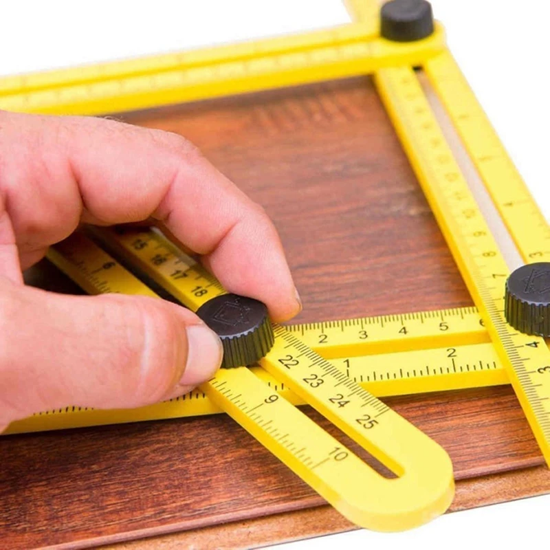 

1PCS angleizer template tool Adjustable Angle Measuring Ruler Yellow Four-sided folding rule