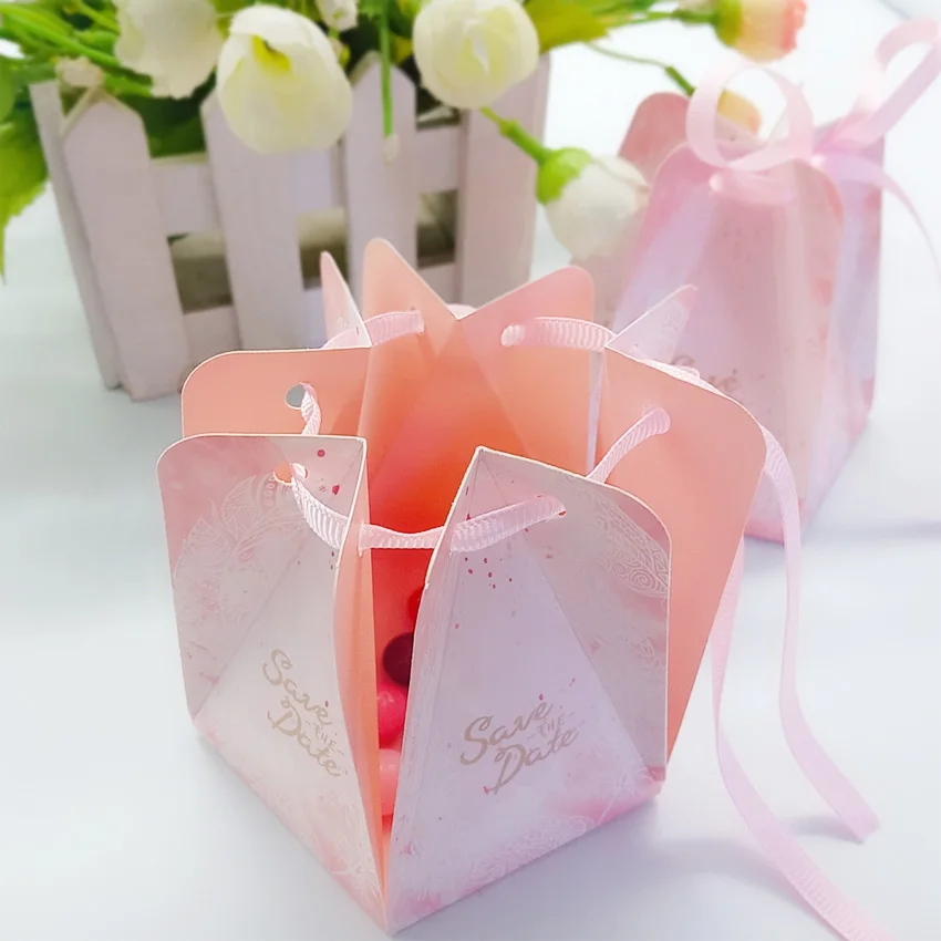 Esmalte em pó Lote Europeu Novo Estilo Floresta Casamento Criativo Pentagonal Doces Embalagem Caixa 50 Pçs - 5 Cheap Organizador de mesa