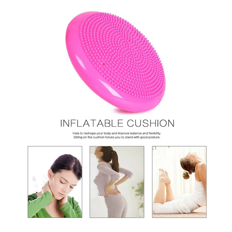 33x33cm Inflatable Yoga Massage Ball Durable Universal Sports Gym Fitness Yoga Wobble Stability Balance Disc Massage Cushion Mat