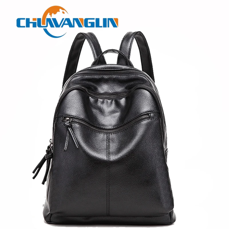 

Chuwanglin Fashion leather backpack casual new women school bags Wild feminine Daily backpacks travel bags C112