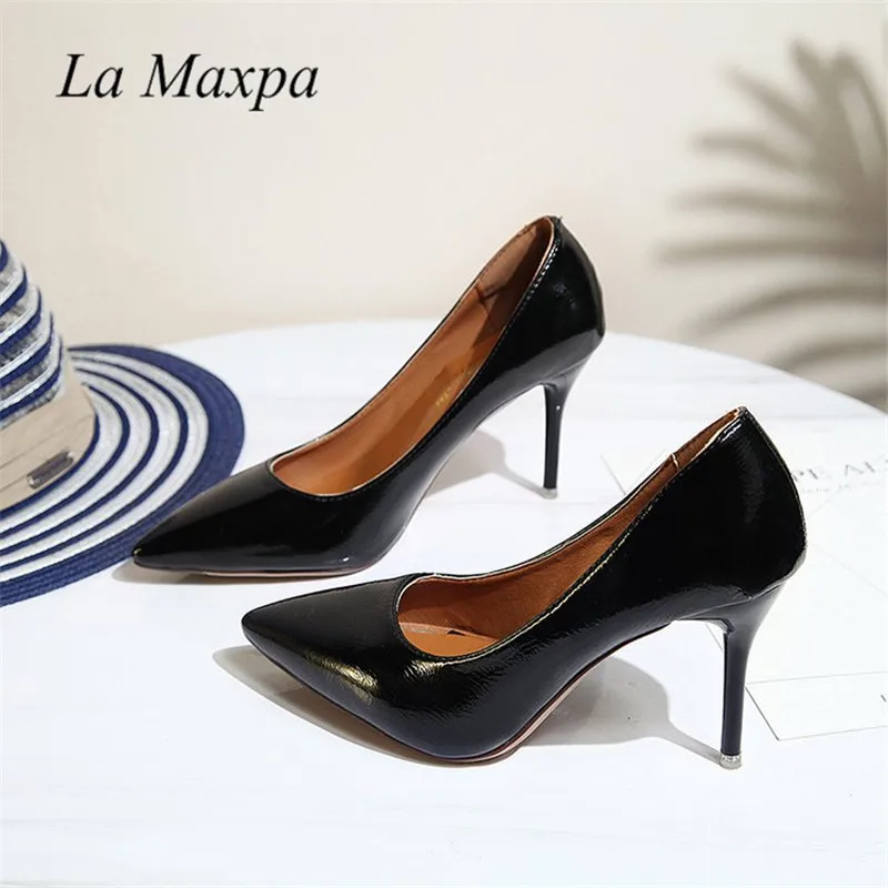 Women Pumps Snake Printed High Heel Pumps Shoes Sexy Pointed Toe Super High 8.5vm Party Nightclub Wedding Shoes Size 34 35 39 40