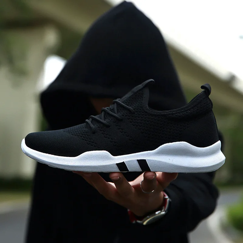 2019 Men Shoes Lightweight Sneakers Breathable Slip-on Casual Shoes For Adult Fashion Footwear Zapatillas Hombre Black