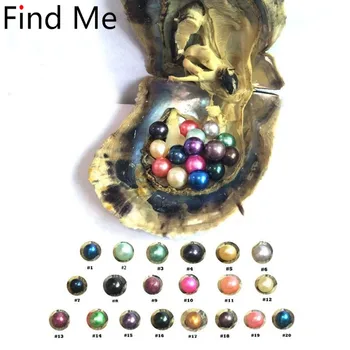 

Find Me round sea Oyster Pearl 2019 new 6-8mm 20 mix color Natural pearl DIY Loose beads Decorations Vacuum Packaging Wholesale