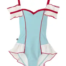 Цельный женский купальник бикини женский женский купальник Япония Девушка Прекрасный Ретро разделительная юбка однотонный полиэстер Sierra