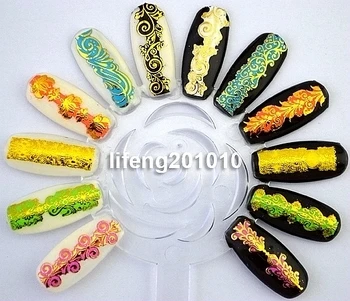 

High Quality 3D Neon Candy colors Nail Art Sticker Decals For Nail Tips Decoration Tools Beauty Lace Design mix lot