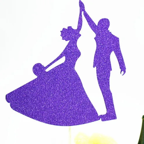 Dancing MR & MRS Love Wedding Cake Flag Topper Multi Colors Cake Flags For Birthday Wedding Party New Years Cake Baking Decor