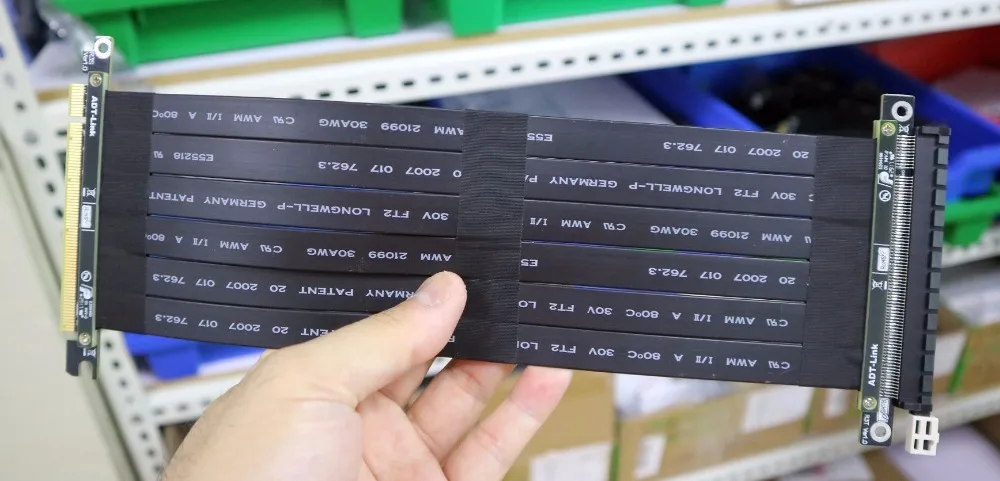 Кабель для видеокарты Riser PCI Express E 16x на PCIE 3 0x16 кабель 20 см 100 GTX1080TI firepro w7100 quadro K1200