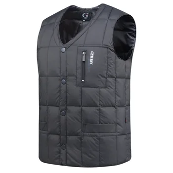 

Autumn/winter 2020 male feather waistcoat thickening v-neck warm vest