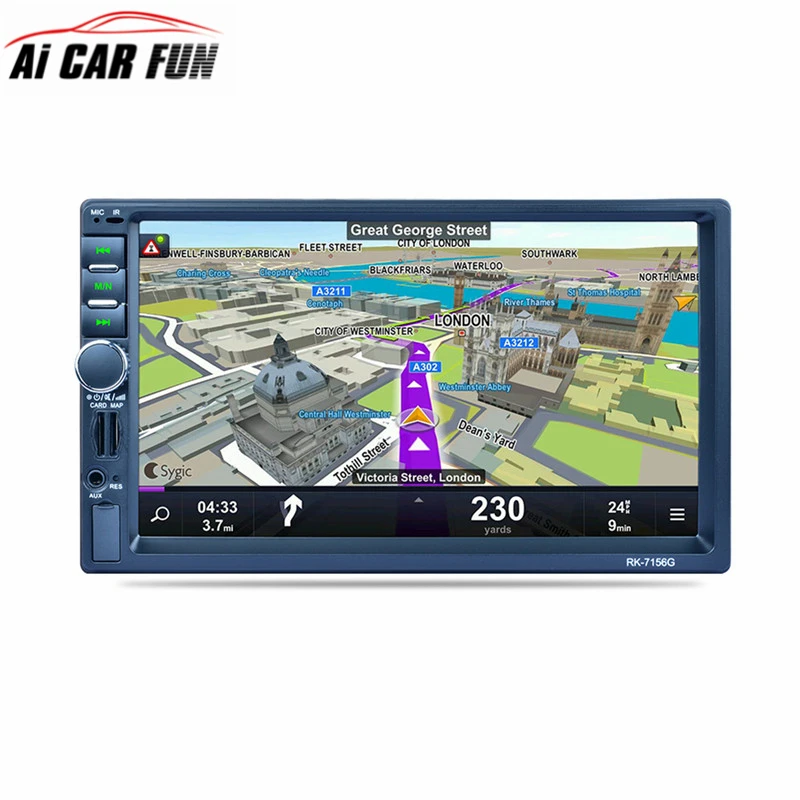 

RK-7156G 2Din 7inch Bluetooth Car Radio FM/AM/RDS Radio GPS Navigation Car Multimedia Player Mobile Phone Function Car MP5