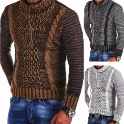 ZOGAA мужской вязаный свитер с воротником-шарфом тонкий вязаный Хип-Хоп Уличная одежда высокого качества с длинным рукавом модные