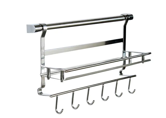 Stainless Steel Kitchen Storage Rack Shelf Bathroom Double Stainless Steel Kitchen Storage Rack Shelf Bathroom Double Layer E Jar 1