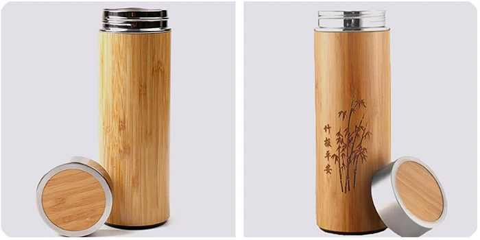 Transhome креативная бамбуковая термос-бутылка из нержавеющей стали, вакуумная колба, термос-бутылка для воды, кофе, термос, вакуумные бутылки