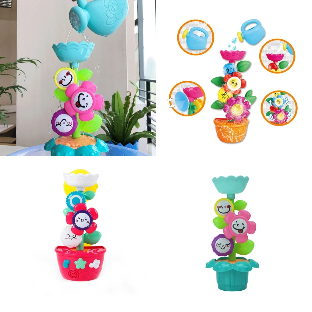 MagiDeal Kids Flower Waterfall Water Station Bath Baby Toy Bathtub Bathtime Early Educational Toys