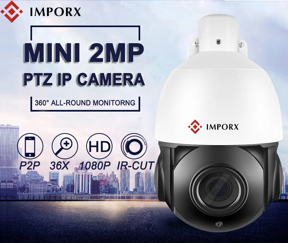 

Super Mini 4 Inch Security AHD 1080P PTZ IP Camera Outdoor Speed Dome Security Camera 36X Zoom IR Network CCTV Surveillance