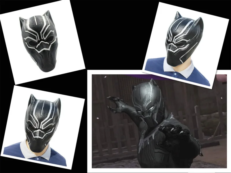 Фильм Черная пантера латексная маска для взрослых полный уход за кожей лица шлем костюмы для косплея серебро золото косплей маски для
