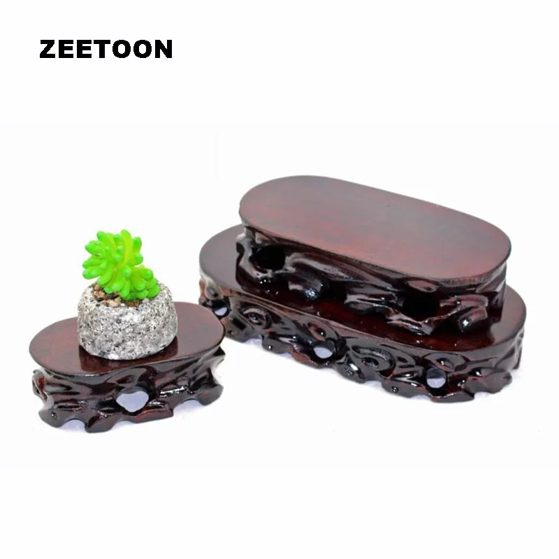 

Wood Carving Flower pot Bonsai Decoration Holder Hand Carved Solid wood Base for Tea Pet Vase Teapot Incense Burner Home Decor