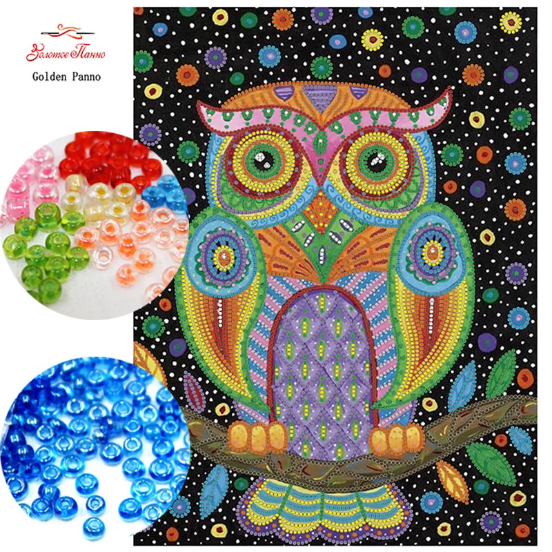 

GoldenPanno Needlework DIY bead Cross stitch Embroidery stitch owl Precise Printed animal Pattern cross stitching 912