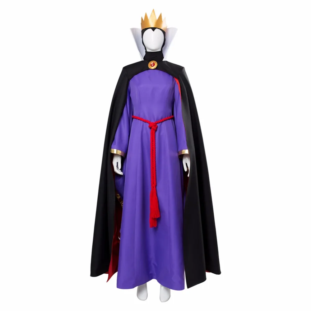 

1937 Movie The Snow White Evil Queen Cosplay Costume with Crown Evil Queen Costume Dress Halloween Carnival Costume Custom Made